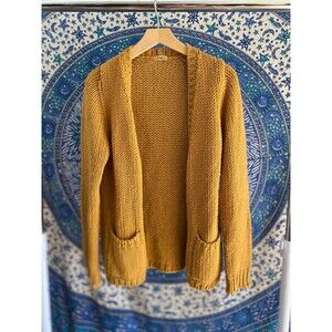 Mustard Yellow thick knot 100% cashmere wool sweater